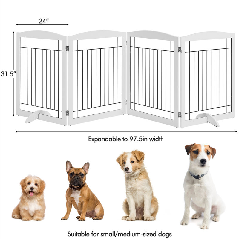 Tucker Murphy Pet 31.5 Inch Height Pet Gate With Wood And Wire 4 Panel Reviews Wayfair